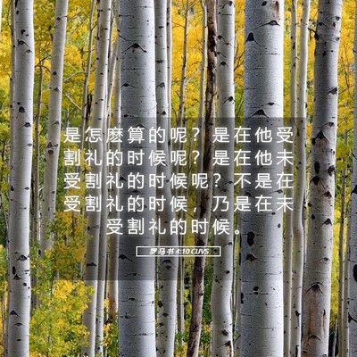 Picture 05 - 罗 马 书 4:10 CUVS - 是 怎 麽 算 的 呢 ？ 是 在 他 受 割 - Bible Verse Picture