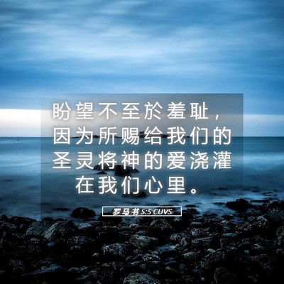 Picture 05 - 罗 马 书 5:5 CUVS - 盼 望 不 至 於 羞 耻 ， 因 为 所 赐 - Bible Verse Picture