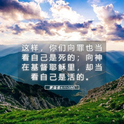 Picture 05 - 罗 马 书 6:11 CUVS - 这 样 ， 你 们 向 罪 也 当 看 自 己 - Bible Verse Picture