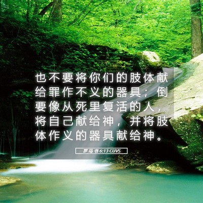 Picture 05 - 罗 马 书 6:13 CUVS - 也 不 要 将 你 们 的 肢 体 献 给 罪 - Bible Verse Picture
