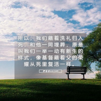 Picture 05 - 罗 马 书 6:4 CUVS - 所 以 ， 我 们 藉 着 洗 礼 归 入 死 - Bible Verse Picture