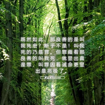 Picture 05 - 罗 马 书 7:13 CUVS - 既 然 如 此 ， 那 良 善 的 是 叫 我 - Bible Verse Picture