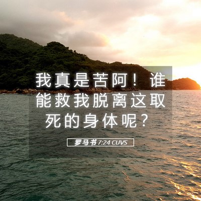 Picture 05 - 罗 马 书 7:24 CUVS - 我 真 是 苦 阿 ！ 谁 能 救 我 脱 离 - Bible Verse Picture