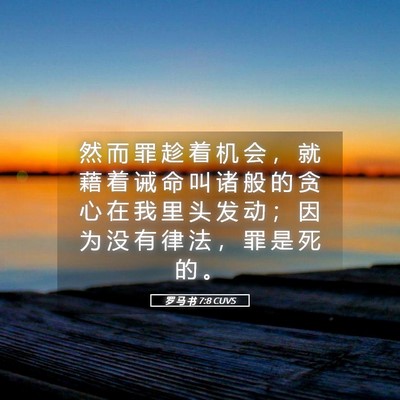 Picture 05 - 罗 马 书 7:8 CUVS - 然 而 罪 趁 着 机 会 ， 就 藉 着 诫 - Bible Verse Picture