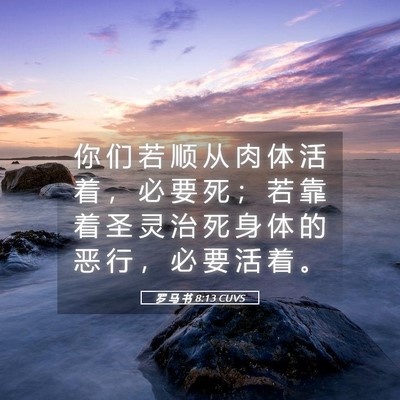 Picture 05 - 罗 马 书 8:13 CUVS - 你 们 若 顺 从 肉 体 活 着 ， 必 要 - Bible Verse Picture