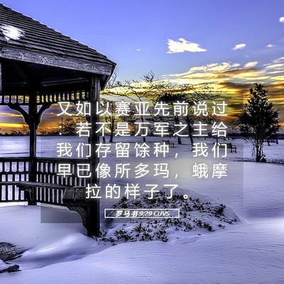 Picture 05 - 罗 马 书 9:29 CUVS - 又 如 以 赛 亚 先 前 说 过 ： 若 不 - Bible Verse Picture