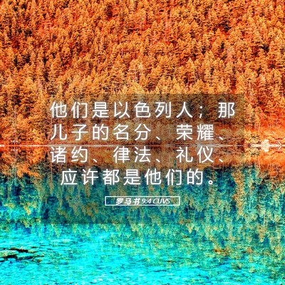 Picture 05 - 罗 马 书 9:4 CUVS - 他 们 是 以 色 列 人 ； 那 儿 子 的 - Bible Verse Picture