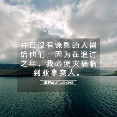 Picture 05 - 耶 利 米 书 11:23 CUVS - 并 且 没 有 馀 剩 的 人 留 给 他 们 - Bible Verse Picture