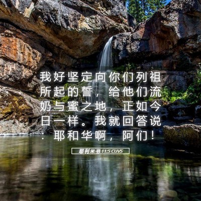 Picture 05 - 耶 利 米 书 11:5 CUVS - 我 好 坚 定 向 你 们 列 祖 所 起 的 - Bible Verse Picture