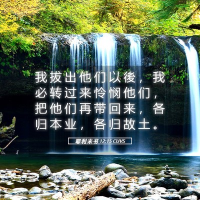 Picture 05 - 耶 利 米 书 12:15 CUVS - 我 拔 出 他 们 以 後 ， 我 必 转 过 - Bible Verse Picture