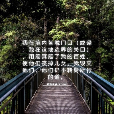 Picture 05 - 耶 利 米 书 15:7 CUVS - 我 在 境 内 各 城 门 口 （ 或 译 ： - Bible Verse Picture
