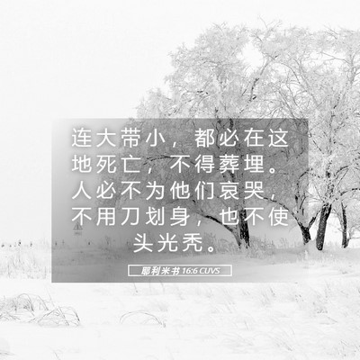 Picture 05 - 耶 利 米 书 16:6 CUVS - 连 大 带 小 ， 都 必 在 这 地 死 亡 - Bible Verse Picture