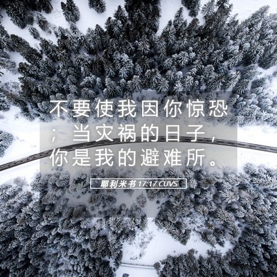 Picture 05 - 耶 利 米 书 17:17 CUVS - 不 要 使 我 因 你 惊 恐 ； 当 灾 祸 - Bible Verse Picture