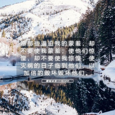 Picture 05 - 耶 利 米 书 17:18 CUVS - 愿 那 些 逼 迫 我 的 蒙 羞 ， 却 不 - Bible Verse Picture