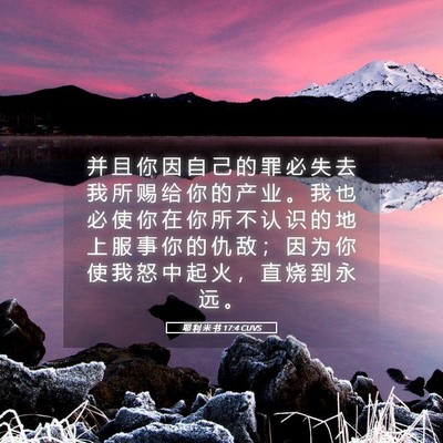 Picture 05 - 耶 利 米 书 17:4 CUVS - 并 且 你 因 自 己 的 罪 必 失 去 我 - Bible Verse Picture