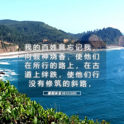 Picture 05 - 耶 利 米 书 18:15 CUVS - 我 的 百 姓 竟 忘 记 我 ， 向 假 神 - Bible Verse Picture