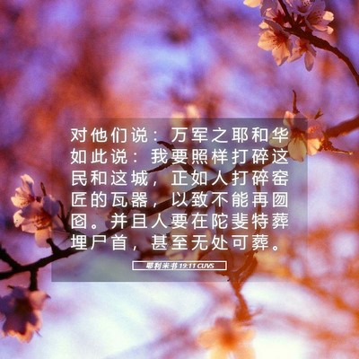 Picture 05 - 耶 利 米 书 19:11 CUVS - 对 他 们 说 ： 万 军 之 耶 和 华 如 - Bible Verse Picture