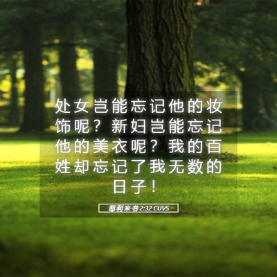 Picture 05 - 耶 利 米 书 2:32 CUVS - 处 女 岂 能 忘 记 他 的 妆 饰 呢 ？ - Bible Verse Picture