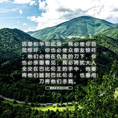 Picture 05 - 耶 利 米 书 20:4 CUVS - 因 耶 和 华 如 此 说 ： 我 必 使 你 - Bible Verse Picture