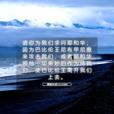 Picture 05 - 耶 利 米 书 21:2 CUVS - 请 你 为 我 们 求 问 耶 和 华 ； 因 - Bible Verse Picture
