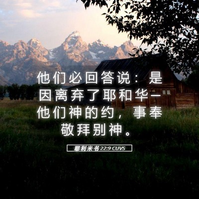 Picture 05 - 耶 利 米 书 22:9 CUVS - 他 们 必 回 答 说 ： 是 因 离 弃 了 - Bible Verse Picture