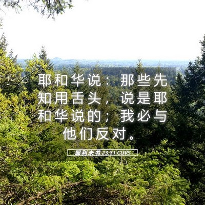 Picture 05 - 耶 利 米 书 23:31 CUVS - 耶 和 华 说 ： 那 些 先 知 用 舌 头 - Bible Verse Picture