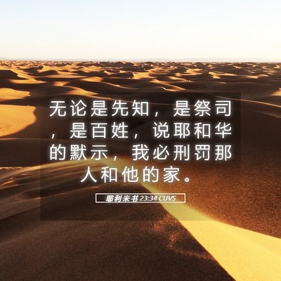 Picture 05 - 耶 利 米 书 23:34 CUVS - 无 论 是 先 知 ， 是 祭 司 ， 是 百 - Bible Verse Picture