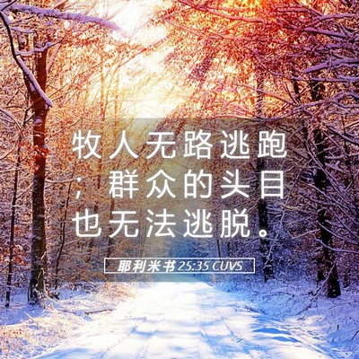Picture 05 - 耶 利 米 书 25:35 CUVS - 牧 人 无 路 逃 跑 ； 群 众 的 头 目 - Bible Verse Picture