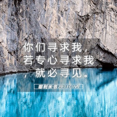 Picture 05 - 耶 利 米 书 29:13 CUVS - 你 们 寻 求 我 ， 若 专 心 寻 求 我 - Bible Verse Picture