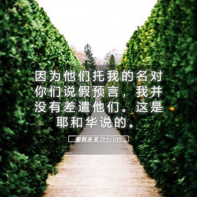 Picture 05 - 耶 利 米 书 29:9 CUVS - 因 为 他 们 托 我 的 名 对 你 们 说 - Bible Verse Picture