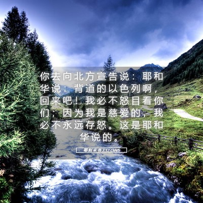 Picture 05 - 耶 利 米 书 3:12 CUVS - 你 去 向 北 方 宣 告 说 ： 耶 和 华 - Bible Verse Picture