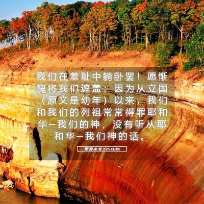 Picture 05 - 耶 利 米 书 3:25 CUVS - 我 们 在 羞 耻 中 躺 卧 罢 ！ 愿 惭 - Bible Verse Picture