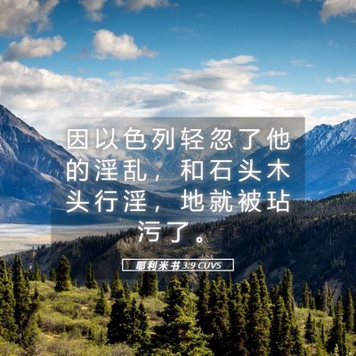 Picture 05 - 耶 利 米 书 3:9 CUVS - 因 以 色 列 轻 忽 了 他 的 淫 乱 ， - Bible Verse Picture