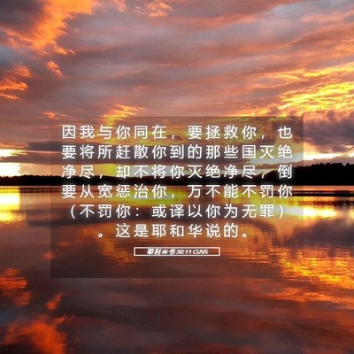 Picture 05 - 耶 利 米 书 30:11 CUVS - 因 我 与 你 同 在 ， 要 拯 救 你 ， - Bible Verse Picture