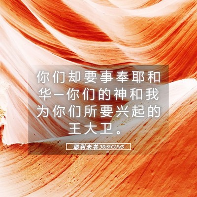 Picture 05 - 耶 利 米 书 30:9 CUVS - 你 们 却 要 事 奉 耶 和 华 ─ 你 们 - Bible Verse Picture