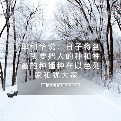 Picture 05 - 耶 利 米 书 31:27 CUVS - 耶 和 华 说 ： 日 子 将 到 ， 我 要 - Bible Verse Picture
