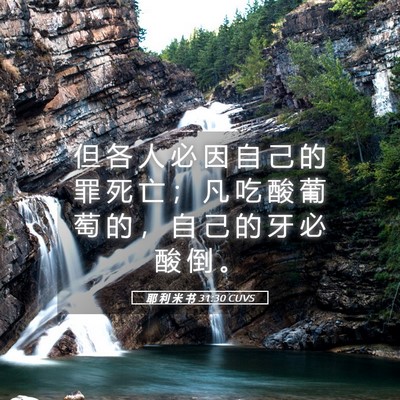 Picture 05 - 耶 利 米 书 31:30 CUVS - 但 各 人 必 因 自 己 的 罪 死 亡 ； - Bible Verse Picture