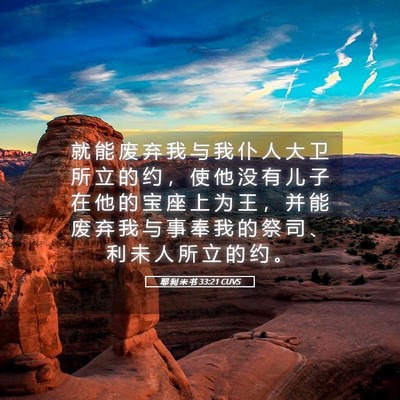 Picture 05 - 耶 利 米 书 33:21 CUVS - 就 能 废 弃 我 与 我 仆 人 大 卫 所 - Bible Verse Picture
