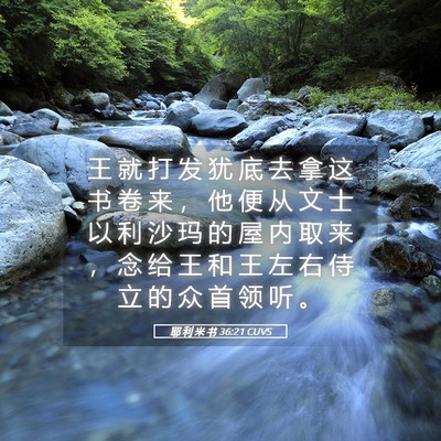 Picture 05 - 耶 利 米 书 36:21 CUVS - 王 就 打 发 犹 底 去 拿 这 书 卷 来 - Bible Verse Picture