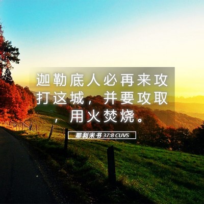 Picture 05 - 耶 利 米 书 37:8 CUVS - 迦 勒 底 人 必 再 来 攻 打 这 城 ， - Bible Verse Picture