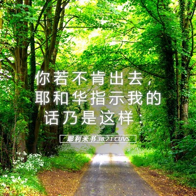 Picture 05 - 耶 利 米 书 38:21 CUVS - 你 若 不 肯 出 去 ， 耶 和 华 指 示 - Bible Verse Picture