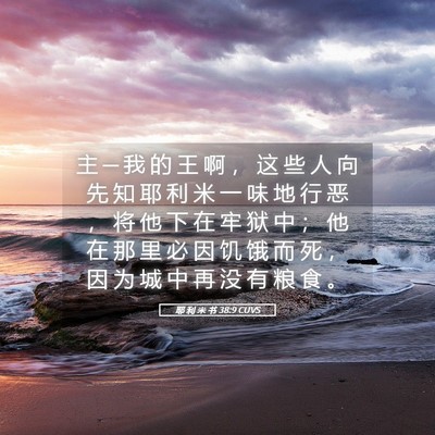 Picture 05 - 耶 利 米 书 38:9 CUVS - 主 ─ 我 的 王 啊 ， 这 些 人 向 先 - Bible Verse Picture