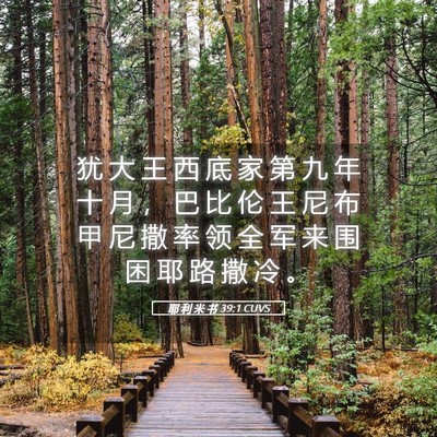 Picture 05 - 耶 利 米 书 39:1 CUVS - 犹 大 王 西 底 家 第 九 年 十 月 ， - Bible Verse Picture