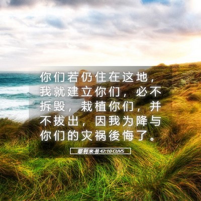 Picture 05 - 耶 利 米 书 42:10 CUVS - 你 们 若 仍 住 在 这 地 ， 我 就 建 - Bible Verse Picture