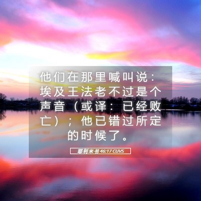 Picture 05 - 耶 利 米 书 46:17 CUVS - 他 们 在 那 里 喊 叫 说 ： 埃 及 王 - Bible Verse Picture