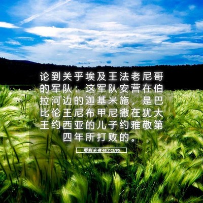 Picture 05 - 耶 利 米 书 46:2 CUVS - 论 到 关 乎 埃 及 王 法 老 尼 哥 的 - Bible Verse Picture