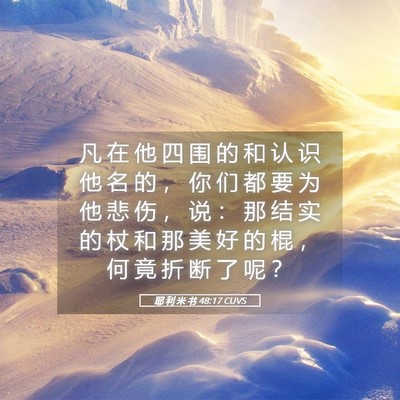 Picture 05 - 耶 利 米 书 48:17 CUVS - 凡 在 他 四 围 的 和 认 识 他 名 的 - Bible Verse Picture