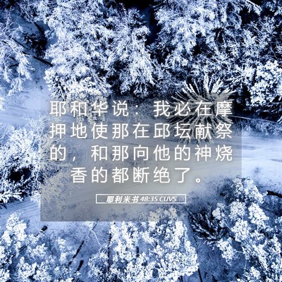 Picture 05 - 耶 利 米 书 48:35 CUVS - 耶 和 华 说 ： 我 必 在 摩 押 地 使 - Bible Verse Picture