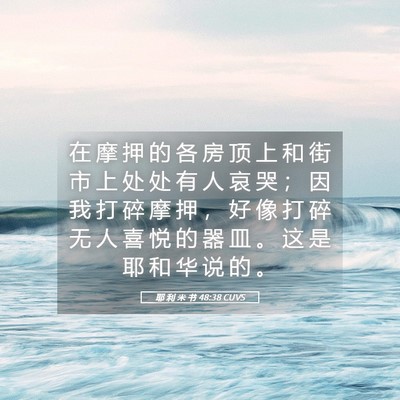 Picture 05 - 耶 利 米 书 48:38 CUVS - 在 摩 押 的 各 房 顶 上 和 街 市 上 - Bible Verse Picture