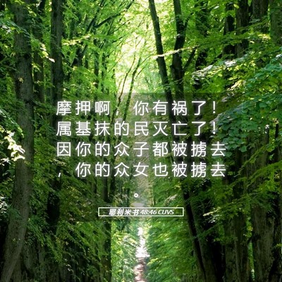 Picture 05 - 耶 利 米 书 48:46 CUVS - 摩 押 啊 ， 你 有 祸 了 ！ 属 基 抹 - Bible Verse Picture